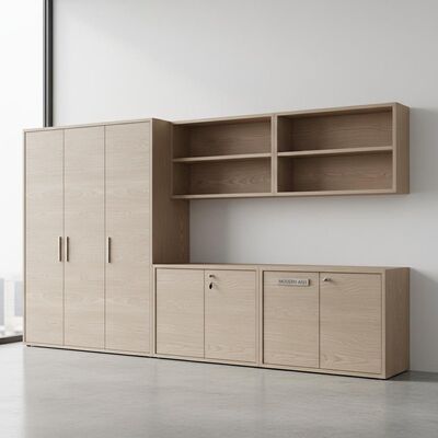 เฟอร์นิเจอร์สำนักงาน ตู้ไม้แอชวีเนียร์ สไตล์โมเดิร์น วัสดุที่พัฒนาขึ้นสำหรับเฟอร์นิเจอร์เชิงพาณิชย์ ให้รูปลักษณ์ที่หรูหรา