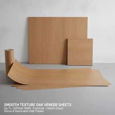 Smooth Texture Oak Veneer Sheets Sheetwidth Up To 1220mm Suitable For Furniture Cabinet Doors And Decorative Wall Panels