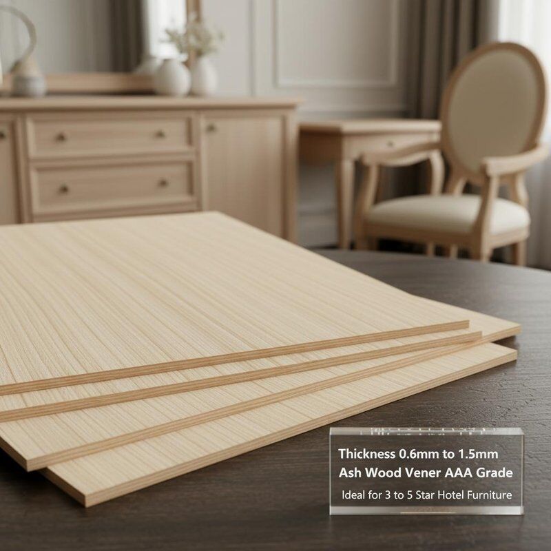 ความหนา 06mm ถึง 15mm Ash Wood Veneer เกรด AAA เหมาะสําหรับโครงการเฟอร์นิเจอร์โรงแรม 3 ถึง 5 ดาว
