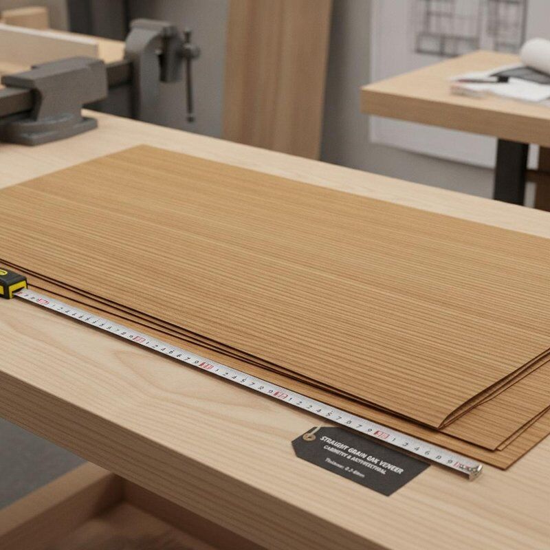 Straight Grain Pattern Oak Veneer Sheets Sheetwidth Up To 1220mm Thickness 0.2 to 0.6mm Suitable for Cabinetry Doors and Architectural Applications