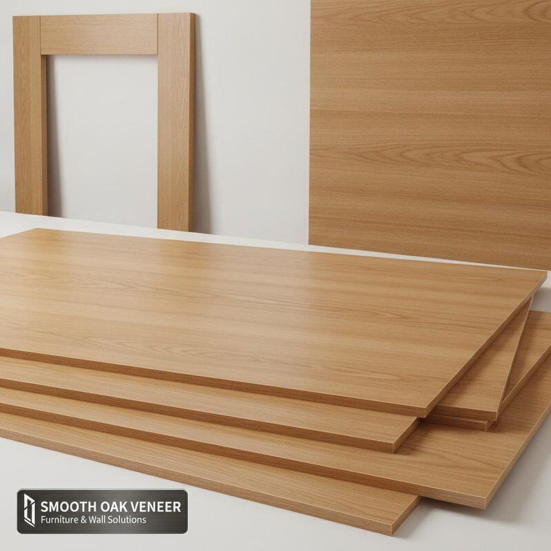 Smooth Texture Oak Veneer Sheets Sheetwidth Up To 1220mm Suitable For Furniture Cabinet Doors And Decorative Wall Panels