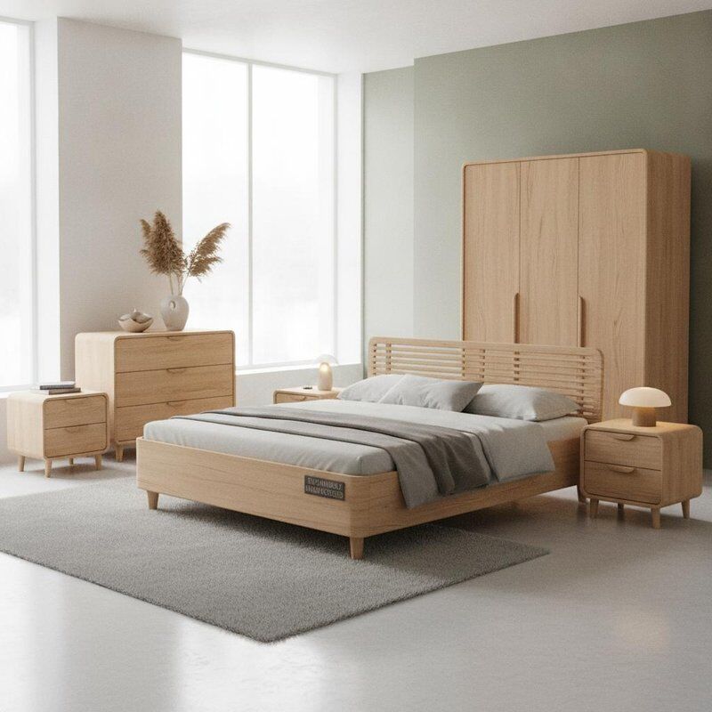 Bedroom Furniture Ash Crown Cut Sanded And Polished Manufactured Using Sustainable Practices Ensuring Reliability